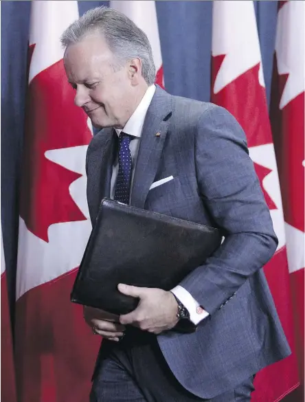  ?? JUSTIN TANG/THE CANADIAN PRESS ?? BoC governor Stephen Poloz kept rates at 1.25 per cent, but evidence, including forecasts of rising prices, suggests he will nudge rates higher within months, writes Kevin Carmichael.