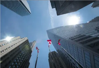 ?? PETER J. THOMPSON ?? Despite phenomenal returns over the past couple of quarters, shares at Canada’s Big Six banks have barely moved, resulting in lower multiples for the sector, which makes up about 35 per cent of the S&P/TSX Composite index. The index has returned a...