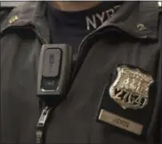  ?? AP FILE ?? In this file photo, a body camera is worn by a New York Police Department officer.