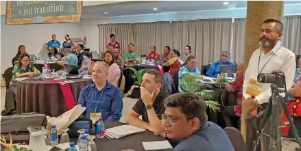  ?? Photo: Salote Qalubau ?? Participan­ts of the Educators for Climate Justice and Just Transition Conference on May 23, 2023, at the Tanoa Waterfront Hotel in Lautoka.