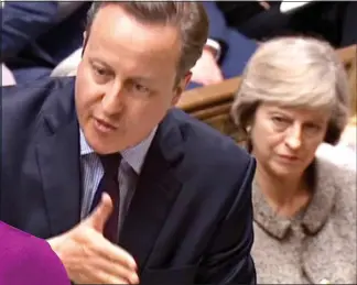  ??  ?? PLAYING IT WELL: Theresa May in the Commons when she was David Cameron’s trusted Home Secretary