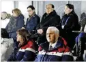  ??  ?? PATRICK SEMANSKY/AP Kim Yo Jong, sister of North Korean leader Kim Jong-un, sits behind US Vice President Mike Pence as she watches the opening ceremony of the 2018 Winter Olympics.