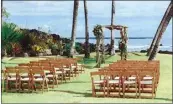  ?? ?? In a photo provided in county documents, a typical setup for a wedding of 50 people is shown at a Makena property partially leased by longtime Maui business White Orchid Wedding.