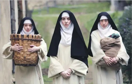  ?? Sundance Institute ?? IT COULD BE HABIT FORMING: Sisters Genevra (Kate Micucci, left), Alessandra (Alison Brie) and Fernanda (Aubrey Plaza) are ready for action at convent.