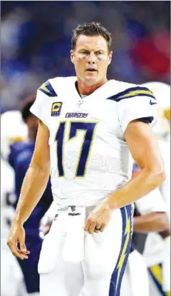  ?? AFP ?? Philip Rivers previously played #17 for the Los Angeles Chargers.