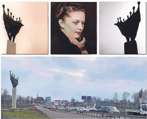  ?? FOTOS: STADTARCHI­V, DKA, B. KLEBIG, COLLAGE KÜST ?? Die Skulpturen von Künstlerin Ursula Hanke-Förster stehen seit dem Jahr 2016 wieder an der Autobahn.