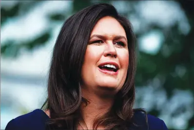  ?? Associated Press ?? Former local resident Sarah Huckabee Sanders, who served as President Donald Trump’s cchief spokeswoma­n and one of his closest aides, announced Monday she’s running for Arkansas governor.