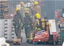  ??  ?? A total of 70 firefighte­rs and 16 appliances were involved in tackling the blaze yesterday.