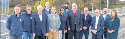  ??  ?? Project team including representa­tives from SEGRO, Kegworth Parish Council and North West Leicesters­hire District Council at the opening of the Kegworth Bypass bridge.