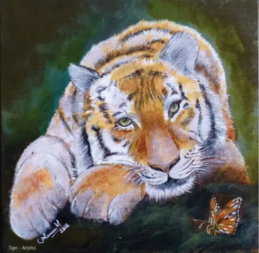  ??  ?? Tiger – Acrylics