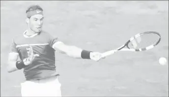  ?? (Reuters/Christian Hartmann) ?? Spain’s Rafael Nadal in action during his third round match against Georgia’s Nikoloz Basilashvi­li