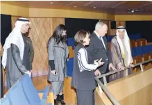  ??  ?? President of the Swiss Confederat­ion Johann Schneider-Ammann visits the Sheikh Jaber Al-Ahmad Cultural Center.