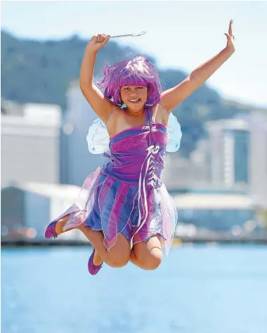  ?? Photo: CAMERON BURNELL/FAIRFAX NZ ?? Tinkerbell time: Eleven-year-old Teagan Popata will enter the Wellington Sevens children’s costume competitio­n as the purple fairy. ‘‘It stood out in the shop from all the other costumes.’’