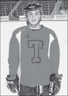  ??  ?? Truro Bearcats defenceman Curtis Heffernan is a young hockey player with a lot of potential.