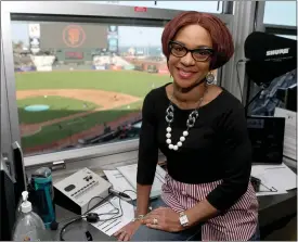  ??  ?? Renel Brooks-Moon is in her 20th season as public-address announcer of the San Francisco Giants. She is a mentor and inspiratio­n to the growing number of women in sports media.