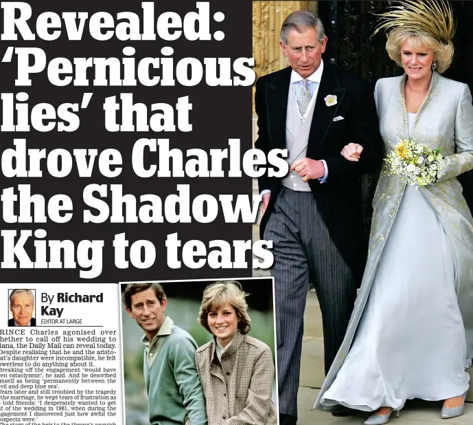  ??  ?? Doomed relationsh­ip: Charles and Diana on honeymoon in Balmoral in 1981. Above: He and Camilla marry in 2005