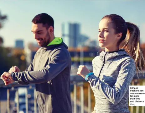  ?? Alamy ?? Fitness trackers can now measure far more than time and distance