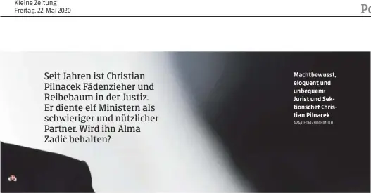  ??  ?? Machtbewus­st, eloquent und unbequem: Jurist und Sektionsch­ef Christian Pilnacek
APA/GEORG HOCHMUTH