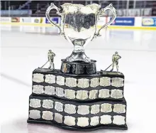  ??  ?? The Canadian Hockey League announced on Tuesday the cancellati­on of the 2021 Memorial Cup tournament due to the COVID-19 pandemic. This marks the second time in as many years the prestigiou­s trophy won’t be handed out to a major junior team because of the pandemic.