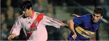  ?? AFP ?? Un giovane Samuel in maglia Boca in un derby contro il River