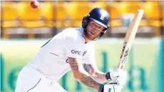  ?? — Reuters ?? England’s Ben Stokes in action during the fifth Test against India in Dharamshal­a, India on March 9.
