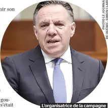  ??  ?? L’organisatr­ice de la campagne du Parti libéral du Québec croit que François Legault ne peut représente­r le « changement »