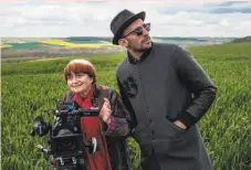 ?? Cohen Media Group ?? Film director Agnes Varda and photograph­er and muralist JR in “Faces Places.”