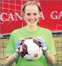  ?? ROBIN SHORT/THE TELEGRAM ?? Newfoundla­nd and Labrador Canada Games goalkeeper Sydney Walsh isn’t just successful on the soccer pitch. The soon-to-be Memorial University student also consistent­ly won scholar-athlete honours during her time at Waterford Valley high in St. John’s.