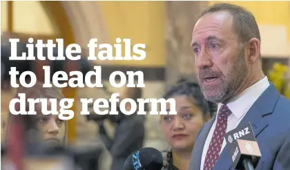  ?? Photo / Mark Mitchell ?? Health Minister Andrew Little said the latest call to change drug laws was “12 months too late”.