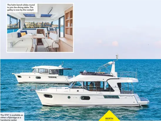  ??  ?? The ST41 is available as either a flybridge or a handsome sedan