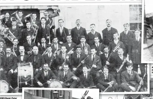  ??  ?? ABOVE: Arrest of Union officials Thomas Foran and Thomas Farren during the Bloody Sunday raid on the Hall. BELOW: Liberty Hall in 1917 when a banner proclaimin­g Connolly’s murder was displayed.