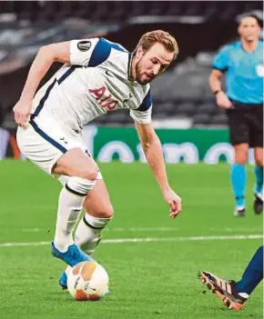  ?? EPA PIC ?? Tottenham’s Harry Kane in action in Thursday’s Europa League last 16 first leg match against Dinamo at Tottenham Hotspur Stadium.