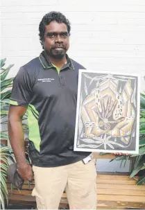  ??  ?? Gunbalanya artist Timothy Nabegeyo’s artwork will be used in a remote sexual health program aimed at men.