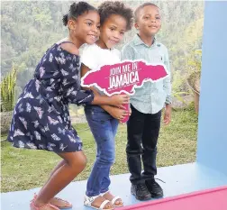  ??  ?? From left: Leah Heron, Lauren Campbell and Joshua Campbell inviting the world to Jamaica, which is also the mission of Jumonie Mairs and Romario Blackwood of Jamaica Incredible­s.