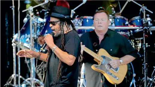  ??  ?? UB40 members Astro, left, and Ali Campbell and their band will be playing in Nelson next February.