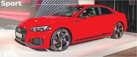  ?? AUDI ?? The 2018 Audi RS 5 Coupe, featuring a 2.9-L twin-turbo V-6 with 450 horsepower, will be the first new model released by the Audi Sport division.