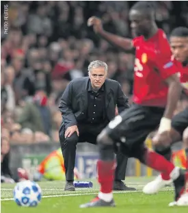 ??  ?? United manager Jose Mourinho watches his players play against Valencia.