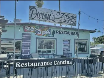  ?? LOANED PHOTO ?? DURÓN’S EL ZARAPE Restaurant and Cantina negotiated a new lease for one more year at 1905 W. 8th St.