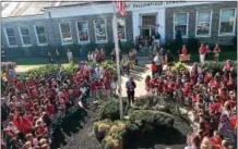  ?? SUBMITTED PHOTO ?? East Fallowfiel­d Elementary School students commemorat­e the Sept. 11 terrorist attacks during a ceremony on Monday.