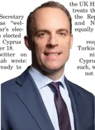  ??  ?? British Foreign Secretary Dominic Raab