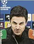  ?? FOTO: P. PUNTÍ ?? Arteta, ayer en rueda de prensa