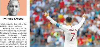  ?? /Reuters ?? PATRICE RASSOU Inspired: Cristiano Ronaldo at the World Cup in Russia.