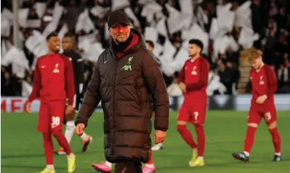  ?? ?? Jürgen Klopp says a Liverpool quadruple is unlikely because ‘the competitio­ns are not made so that somebody wins all of them’. Photograph: Tom Jenkins/The Guardian