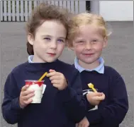  ??  ?? Ellis Wickham and Sophie Phillpot from Junior Infants.