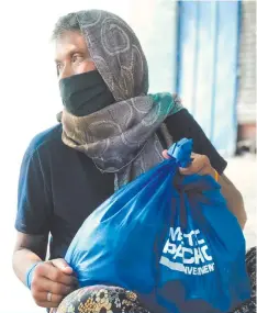  ??  ?? Reaching out to the Underserve­d: Homeless individual­s and some stranded, laid-off workers residing in Taft were provided relief packs by Metro Pacific Investment­s Foundation through Alagang Kapatid Foundation Inc.