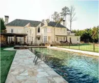  ??  ?? Opulence: Former Dragon’s Den star Peter Casey has sold his 11,000sq ft mansion in Atlanta (above), which included a swimming pool, wine cellar, cinema room, and putting green.