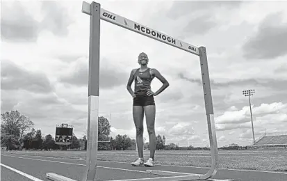  ?? KENNETH K. LAM/BALTIMORE SUN ?? Nyla Cherry suffered a torn hip labrum at McDonogh’s first meet in March 2021. She underwent surgery in June and was cleared to fully participat­e in November.