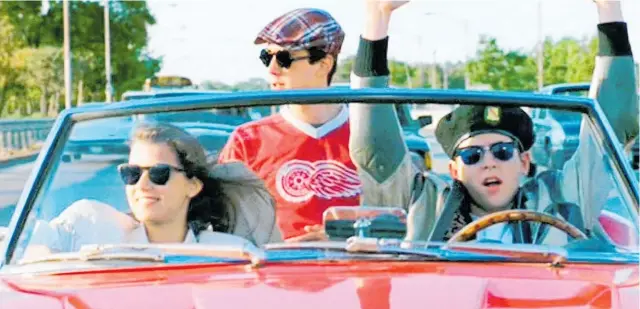  ?? Ferris Bueller’s Day Off. ?? Alan Ruck as Cameron, Mia Sara as Sloane and Matthew Broderick as Ferris in