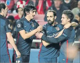  ?? FOTO: J.A.S. ?? Vietto celebra el último gol que logró con la camiseta del Atlético de Madrid