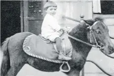  ?? ALICE PLEBUCH ?? In looking over Benson family photos, Alice Collins Plebuch was struck by a childhood photo of Phillip Benson on a horse. She wondered what kind of life her father, Jim, would have lived had he been raised with his biological family, the Bensons.